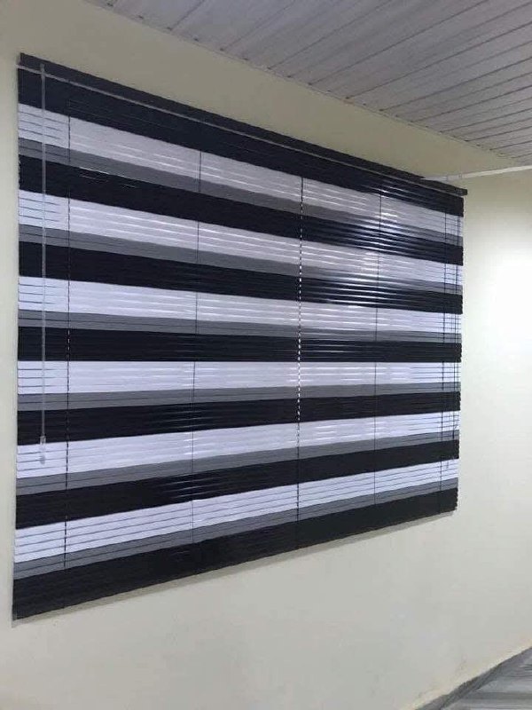 Monochrome Stripe — Zebra blinds — office